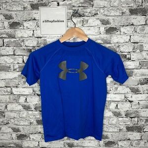 EUC Under Armour Loose Royal Blue Tee Shirt Size Youth Medium